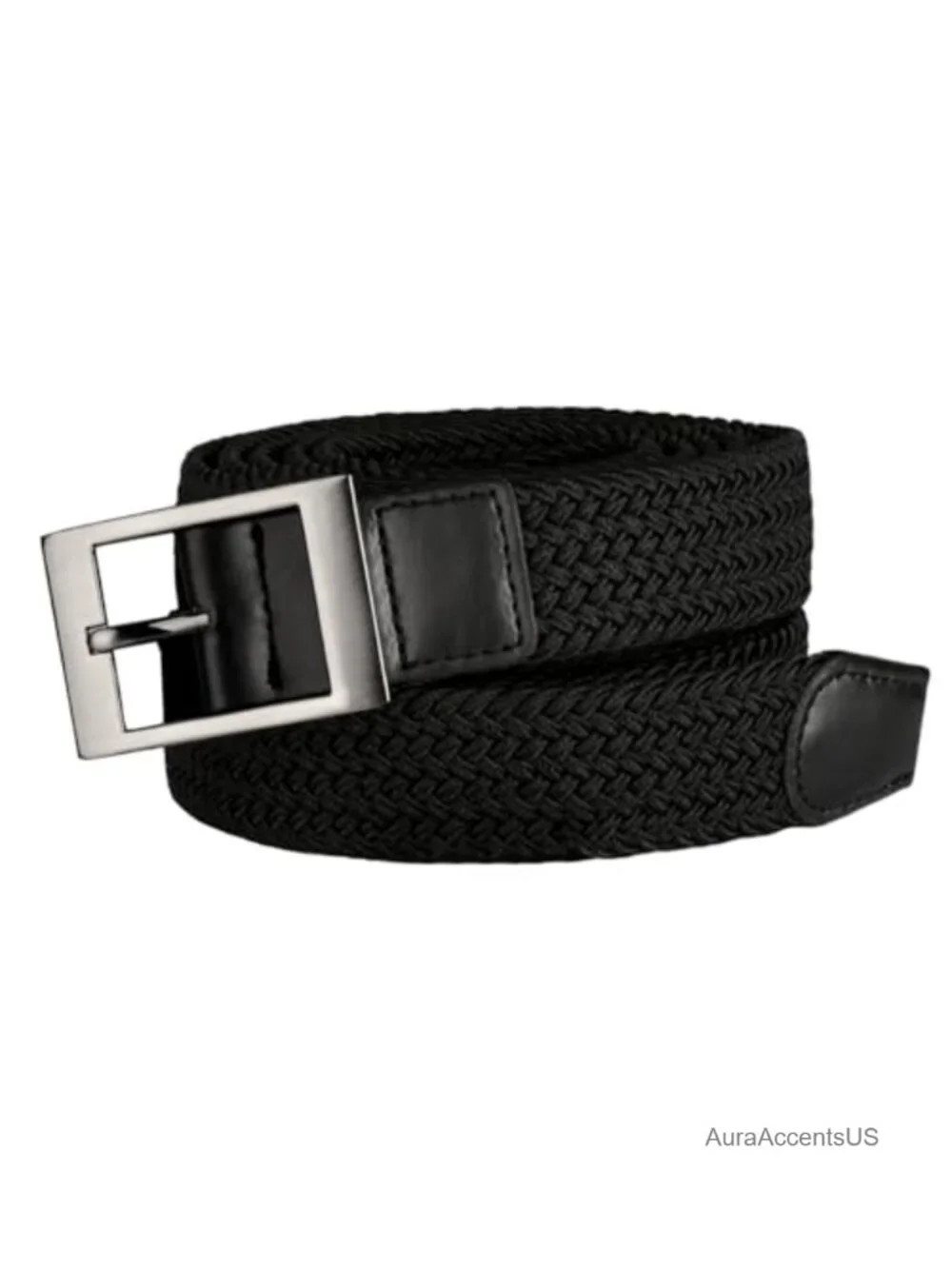 Plus Size Men's Braided Stretch Elastic Belt with Buckle